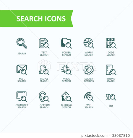 Set of illustrations fine line icons of analysis Set of illustrations fine line icons of analysis 38087810