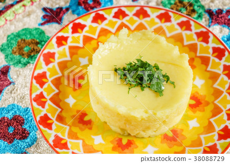 mashed potatoes on the plate 38088729
