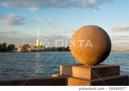 Granite ball close up in the light. Granite ball close up in the light. 38089957