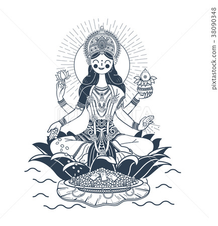 godess Laxmi  silhouette 38090348
