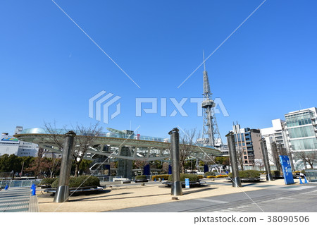 Nagoya cityscape oasis 21 and TV tower 38090506