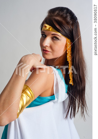 Attractive girl in Ancient Egyptian Cleopatra role Attractive girl in Ancient Egyptian Cleopatra role 38090817