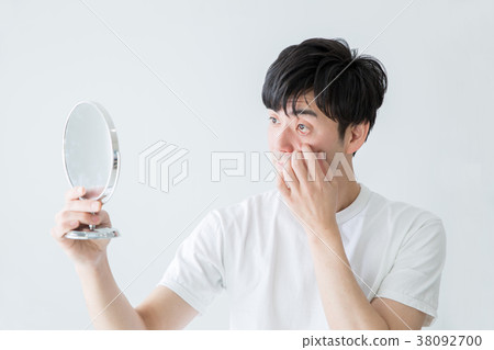 Men checking eyes Men checking eyes 38092700