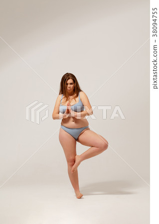 Plus size fashion model in underwear Plus size fashion model in underwear 38094755
