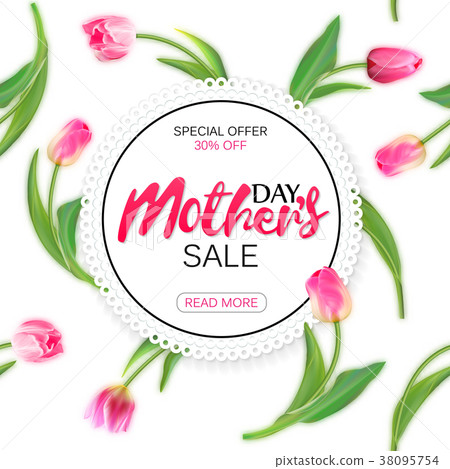 Mother's day sale offer banner template. Round Mother's day sale offer banner template. Round 38095754