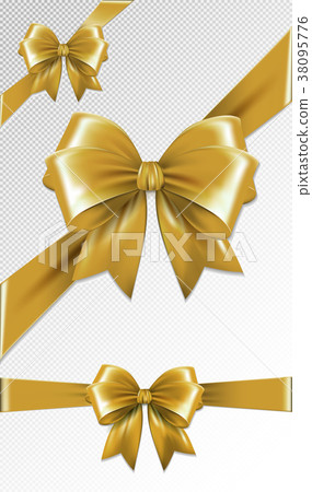 Set of gold gift bows. Vector illustration Set of gold gift bows. Vector illustration 38095776