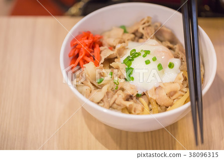Japanese food gyudon or butadon with onsen Japanese food gyudon or butadon with onsen 38096315