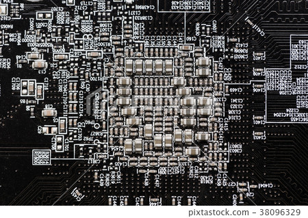 Ceramic Capacitors at electronic circuit board 38096329