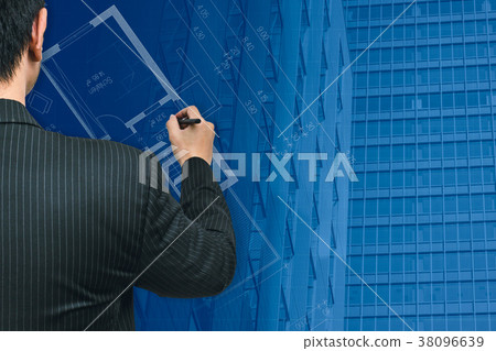 Business man or Architecture Drawing City 38096639