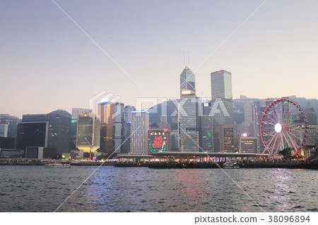 Victoria Harbor at afternoon with urban city Victoria Harbor at afternoon with urban city 38096894