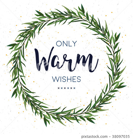 Vector floral greeting card design with leaves 38097035