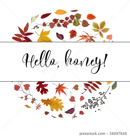 Autumn Vector floral watercolor style card design 38097688