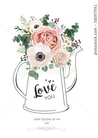 Floral elegant card vector Design with flowers - Stock Illustration ...