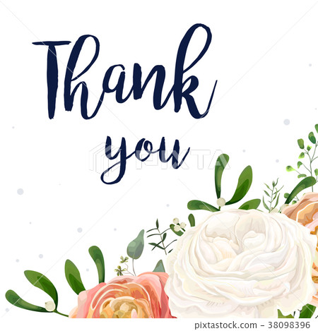 Vector floral design card with flowers, leaves 38098396