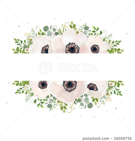 Vector floral card watercolor design with flowers 38098756