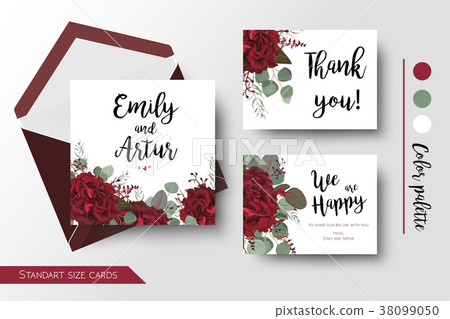Wedding invite, invitation thank you rsvp card set 38099050