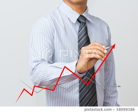 businessman present rising graph, business growth  38099386
