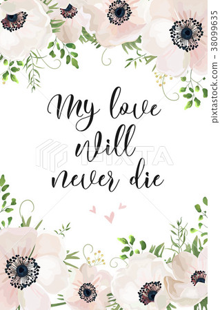 Vector floral card watercolor design - Stock Illustration [38099635 ...
