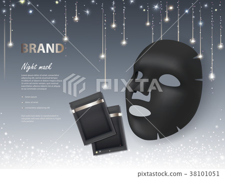 Vector cosmetic banner with night facial mask 38101051