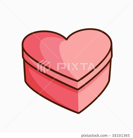 Doodle heart shaped gift box 38101365