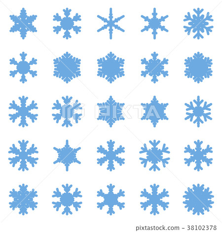 Set of different winter snowflakes - Stock Illustration [38102378] - PIXTA
