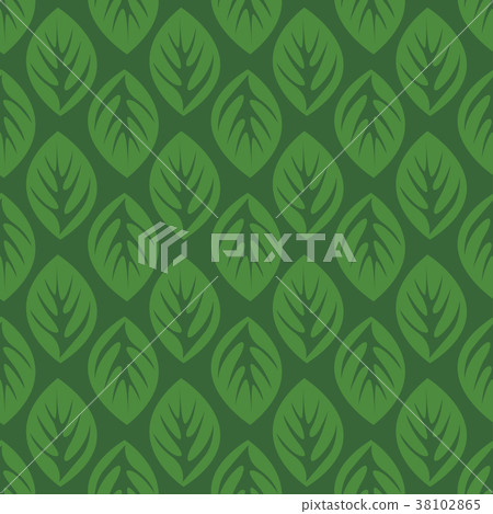 Seamless pattern with green leaves - Stock Illustration [38102865] - PIXTA