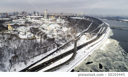 aerial view to the Kiev-Pechersk Lavra and 38103445