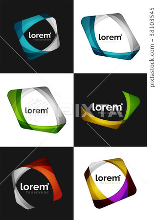 Set of vector overlapping shapes business emblems-插圖素材 [38103545] - PIXTA圖庫