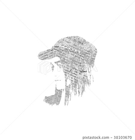 Girl portrait and newspaper texture Girl portrait and newspaper texture 38103670