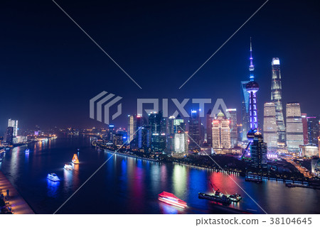 Night view of Shanghai, China Night view of Shanghai, China 38104645
