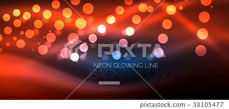 Circle abstract lights, neon glowing background 38105477