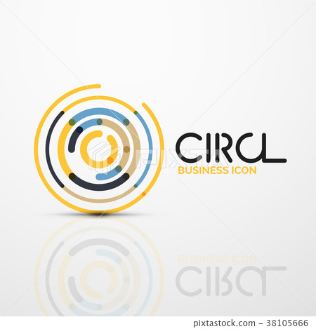 Abstract swirl lines symbol, circle logo icon 38105666