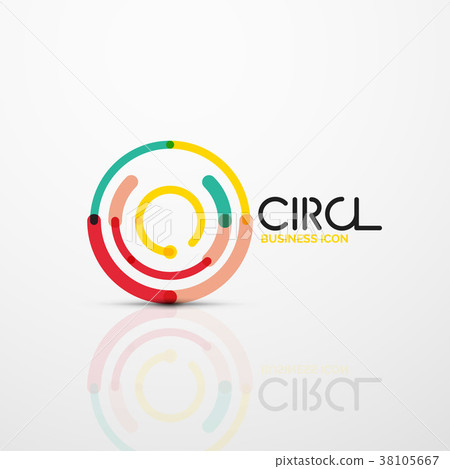 Abstract swirl lines symbol, circle logo icon 38105667
