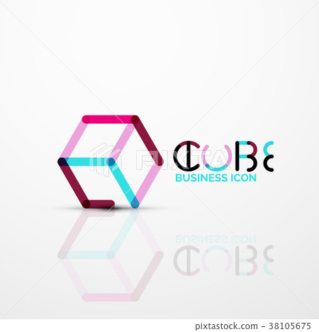 Cube idea concept logo, line Cube idea concept logo, line 38105675