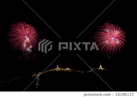 Colorful firework festival on Phra Nakhon Khiri  38106115