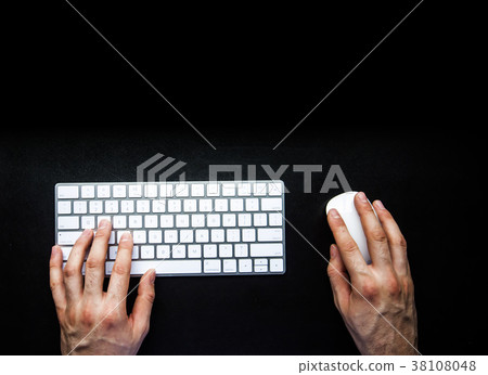 Office desk with smart phone and keyboard Office desk with smart phone and keyboard 38108048