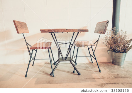 Table and Chair make it wooden and steel 38108156