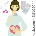 Pregnant woman and medicine image illustration 2 38109044