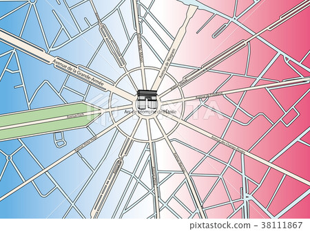 Paris Arc De Triomphe Map Stock Illustration