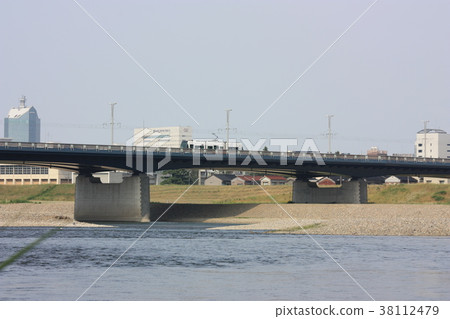 Toyama Bridge and Santram over the Shinto River 38112479