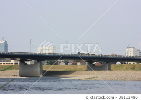 Toyama Bridge and Santram over the Shinto River 38112480