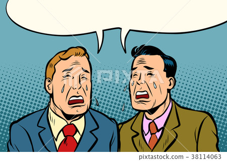 Two men friends crying Two men friends crying 38114063