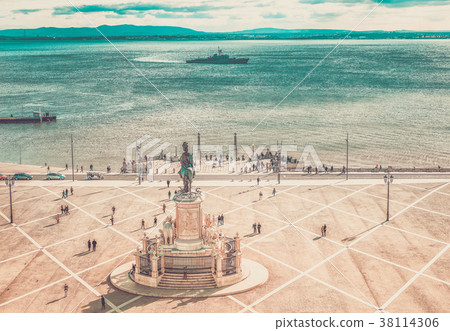 Commerce Square in Lisbon, Portugal. 38114306