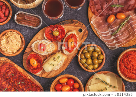 Typical spanish tapas concept. 38114385