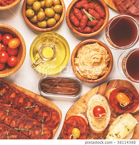 Typical spanish tapas concept. 38114388
