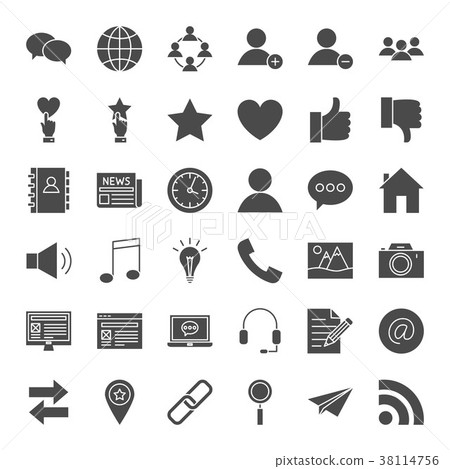 Social Media Solid Web Icons Social Media Solid Web Icons 38114756