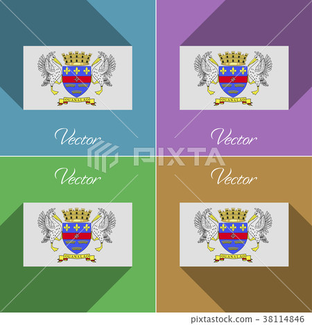 Flags Saint Barthelemy. Set of colors flat design Flags Saint Barthelemy. Set of colors flat design 38114846