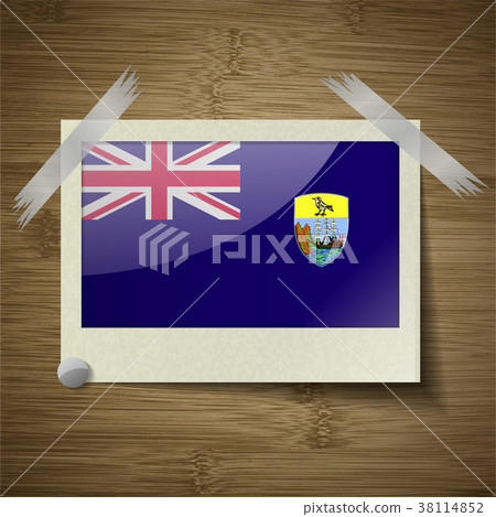 Flags Saint Helena at frame on wooden texture. Vec Flags Saint Helena at frame on wooden texture. Vec 38114852