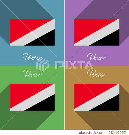 Flags Sealand Principality. Set of colors flat des 38114965