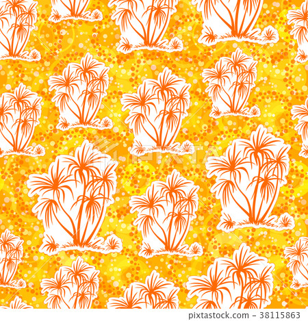 Tropical Palms Silhouettes Seamless 38115863